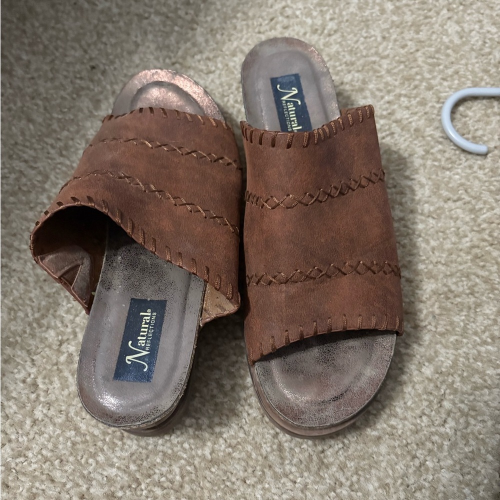 Naturalizer Rustic Brown Slide Sandals